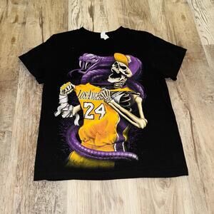 Mens S Los Angeles Lakers Kobe Bryant T Shirt Black Mamba Skeleton Tee Nba 47